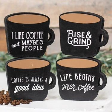Coffee Mug Freestanding Mug Sign 4 Asstd - The Fox Decor